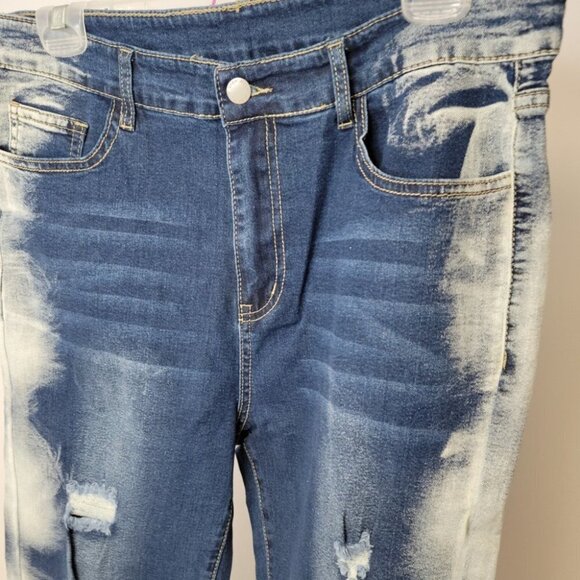 SHEIN Men's Contrast Panel Jeans - Picture 3 of 5